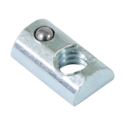 1/4"-20 Threaded Steel Roll in T-Nut with Ball Spring, T-Slot Nuts Accessory Hardwares for 10 Series Aluminum Extrusion Profiles Rail (20)
