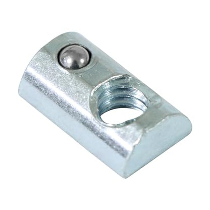 1/4"-20 Threaded Steel Roll in T-Nut with Ball Spring, T-Slot Nuts Accessory Hardwares for 10 Series Aluminum Extrusion Profiles Rail (20)