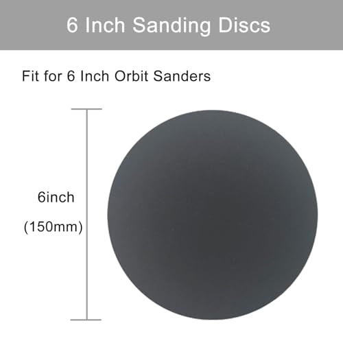 6 Inch 50 Pcs Wet Dry Hook and Loop Sanding Discs, No Hole, 400 Grit - style: Grit 400