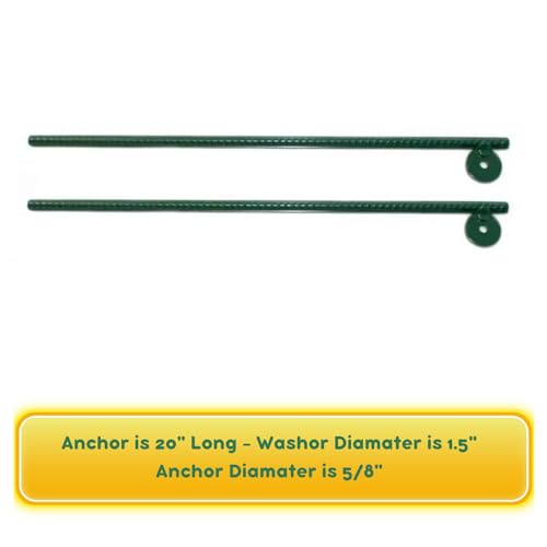 Eastern Jungle Gym Swing Set Anchors, 20” Solid Steel Rebar, Set of Two