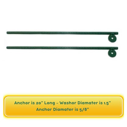 Eastern Jungle Gym Swing Set Anchors, 20” Solid Steel Rebar, Set of Two