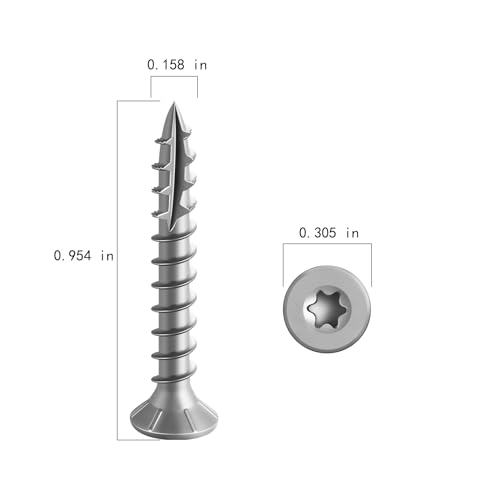 Wensilon #8 * 1" 304 Stainless Steel Deck Screws, (252pcs) 1 lbs.Exterior Wood Screws, Rust Resistant Epoxy Coated, Bronze, T20 Star Bit - color: Silver, size: 8*1"