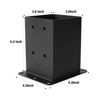 8 Pcs 4"× 4" Post Base|Inner Size (Fit 3.6" x3.6“) Lumber - size: 4"x4", style: 8 Set