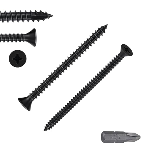 Wood Screws #9 X 3 Flat Head Phillips Screws 300 Pcs Coarse Thread Self Tapping Screws, Matte Black - color: Matte Black, size: #9 X 3"