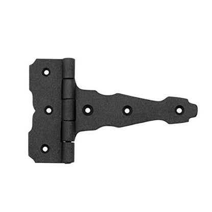 Renovators Supply Manufacturing T Strap Gate Hinges with Hardware 4 1/2 in. Black Rust Resistant Cast Iron Flush Mount Heavy Duty Gate Hinges - size: 4.5 inches - Pack of 1