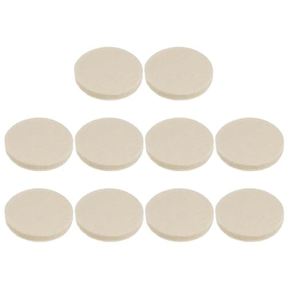 HARFINGTON 10pcs Wool Felt Polishing Pads, 2 inch Buffing Wheel Polish Pad Flocking Hook & Loop Back for Car Glass Plastic Metal Stone - size: 2 Inch