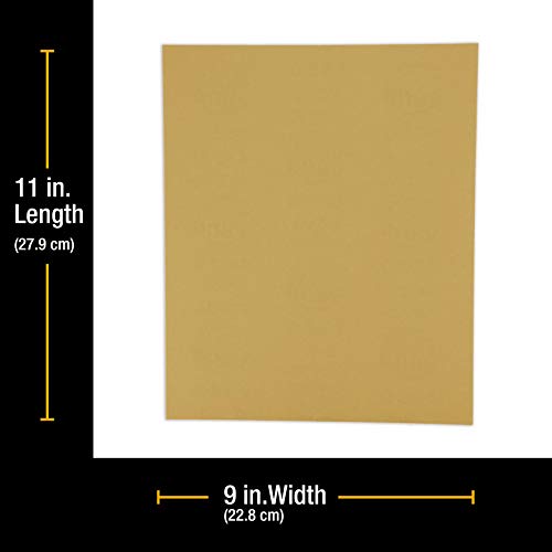 Dura-Gold Premium 9" x 11" Gold Sandpaper Sheets, 320 Grit (Box of 10) - size: 320-Grit