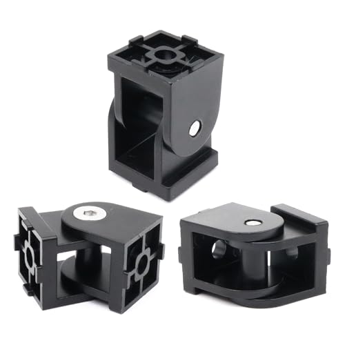 4 Sets Black 25 Series 10 Series Aluminum Extrusion Pivot Hinge Swivel Degree Angle Bracket with Hardware Accessories Handle for 1010 1020 2525 T Slot Extruded Aluminum Profile - style: 4 set pivot bracket with m6