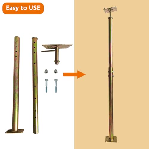House Floor Jack Post 35" - 59.8" Adjustable for Leveling Lifting, 2 Pack - size: 35"-59.8"