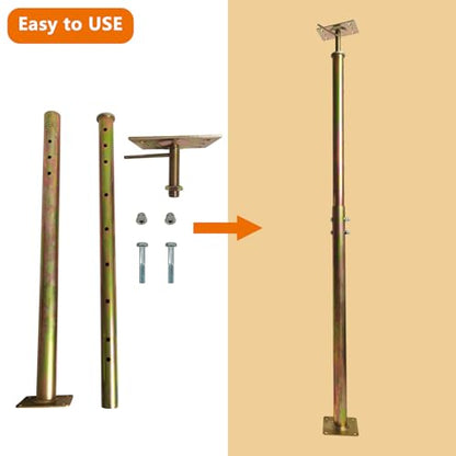 House Floor Jack Post 35" - 59.8" Adjustable for Leveling Lifting, 2 Pack - size: 35"-59.8"
