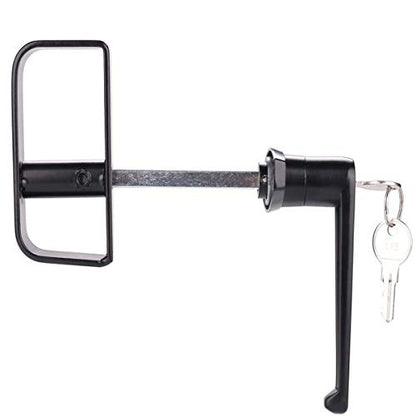 HauSun Shed Door Handle Lock Kit 4-1/2" L Handle with 2 Keys and 2 Screws, 4-1/2" Stem for Shed, Gate, Barn, Garage, Playhouse, Chicken Coop Door Lock and More, Black (L Handle) (Pack of 2) - size: L Handle (Pack of 2)