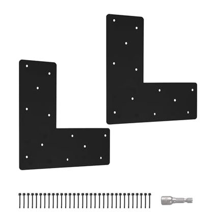 2 Pcs 13.2"x 5"L Shape Flat Bracket for Pergola - style: L Shape Flat Bracket