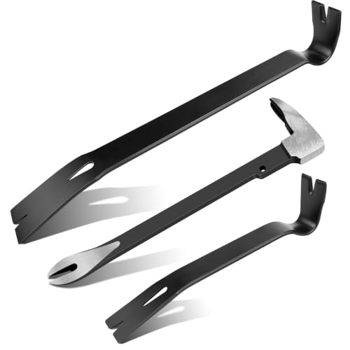 Lytool 3 Pcs Nail Puller & Cats Paw Pry Bar Set for Woodworking (9,10,15")