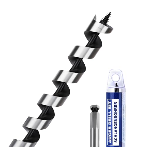 1-1/4" X 18" Auger Bit for Wood, 32x460mm Hex Long Auger Drill Bit - size: 1-1/4" (32mm)diameter, style: 18 inch / 460mm Length