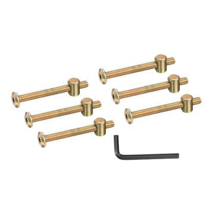 PATIKIL Bunk Bed Bolts and Nuts Kit M6x60mm Furniture Bolts Hex Drive 6Set - size: M6x60mm