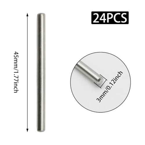 24Pcs 3mm x 45mm / 1/8 Inch x 1.77 Inch Shelf Pegs, Shelf Pins - size: M3 x 45mm