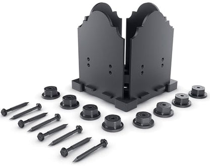 OZCO Laredo Sunset Post Base Kit, 6in x 6in, 1 Kit with Hardware, Black - size: 6x6, style: Laredo Sunset
