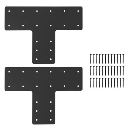 2 Pcs 16.8"x12" T Post Brackets, 3MM Thick T Flat Mending Plate - size: T shape(16.8''x12''x5'')