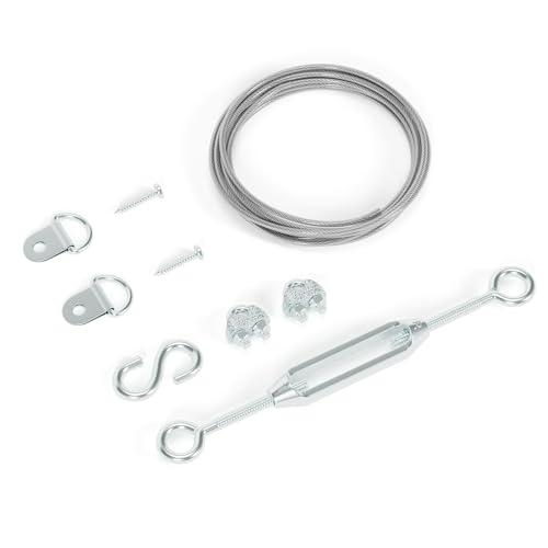 Anti-Sag Gate Hardware Kit for Wooden Fence Gate, Anti-Sagging Gate Support Cable Kit Hardware - D Ring & Door Frame Repair, Sliver, 1 Pack - color: Silver