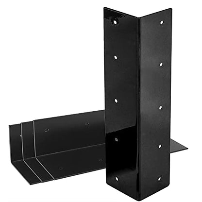 4 Pack 16" x 3" Black Raised Garden Bed Corner Bracket for Wood - size: 16" x 3"