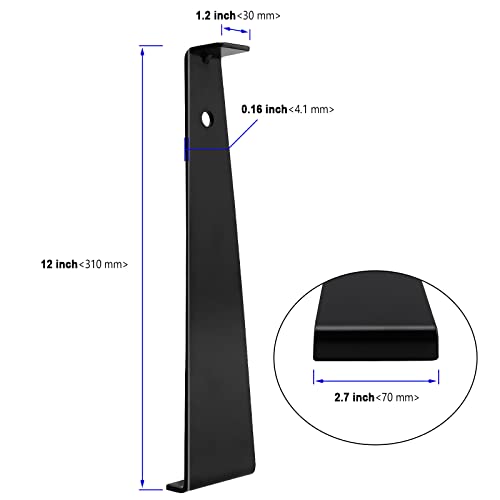 2 Pack 12 Inch Black Pull Bar, Heavy Duty Pull Bar for Laminate Plank, Vinyl Plank and Wood Flooring Installation