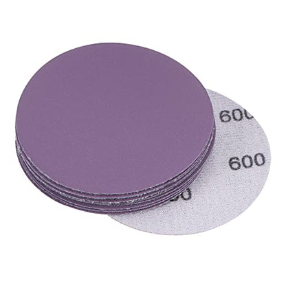 10Pcs 3-Inch Purple Sanding Discs 600 Grits Hook and Loop Professional Aluminum Oxide Sand Paper Wet Dry Polish for Wood Metal Paint Finishing - style: 600 Grit