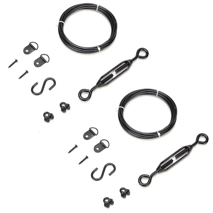 Anti Sag Gate Support Cable Frame Kit for Wooden Fence, Black, 2 Pack - color: Black