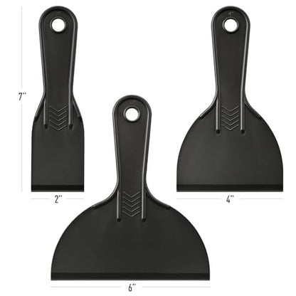 Plastic Putty Knife Set – 2" 4" 6" Spackle Knives & Paint Scrapers
