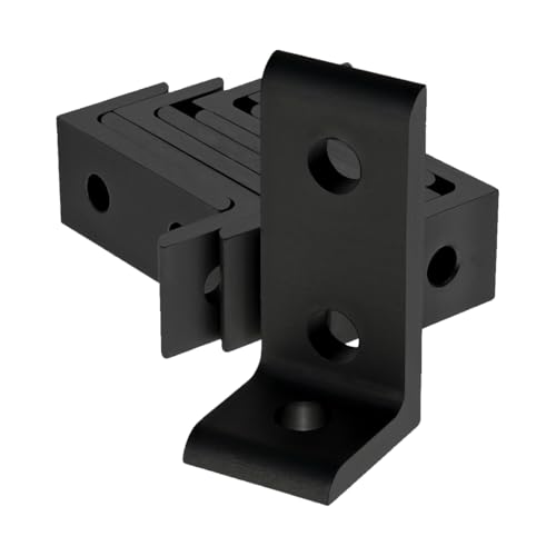 8020, 4176, 10 Series, Aluminum 3 Hole Inside Corner Bracket 90 Degree Angle Bracket for 80/20 T Slot Extruded Aluminum Extrusion (Black Anodize, 10) - style: Black Anodize