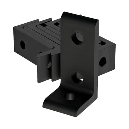 8020, 4176, 10 Series, Aluminum 3 Hole Inside Corner Bracket 90 Degree Angle Bracket for 80/20 T Slot Extruded Aluminum Extrusion (Black Anodize, 10) - style: Black Anodize