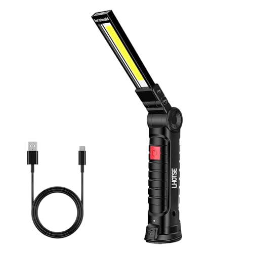 LHOTSE Rechargeable LED Work Light/Flashlight for Mechanic(1 Pack) - color: Black 1 Pack