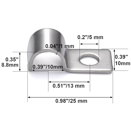 One-Hole Unilateral Pipe Clamps Conduit Fitting Clips Saddle Clamps Instrument Line/Wire/Gas Pipe Cable Clamp Fixed Clips | OD 3/8" | 30 Pcs - size: 3/8"(10mm)