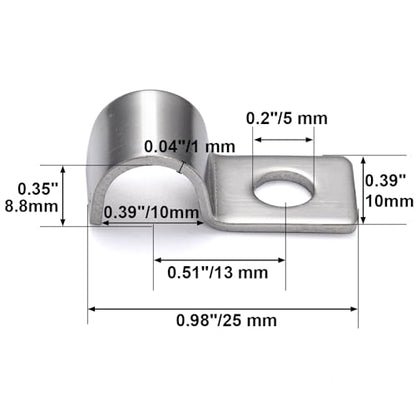 One-Hole Unilateral Pipe Clamps Conduit Fitting Clips Saddle Clamps Instrument Line/Wire/Gas Pipe Cable Clamp Fixed Clips | OD 3/8" | 30 Pcs - size: 3/8"(10mm)