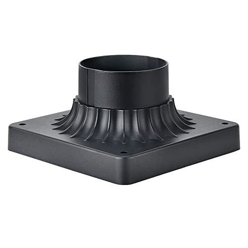 Pier Mount Base 2 Pack, Outdoor Post Light Adapter Matte Black - color: Matte Black-2PK