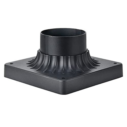 Pier Mount Base 2 Pack, Outdoor Post Light Adapter Matte Black - color: Matte Black-2PK