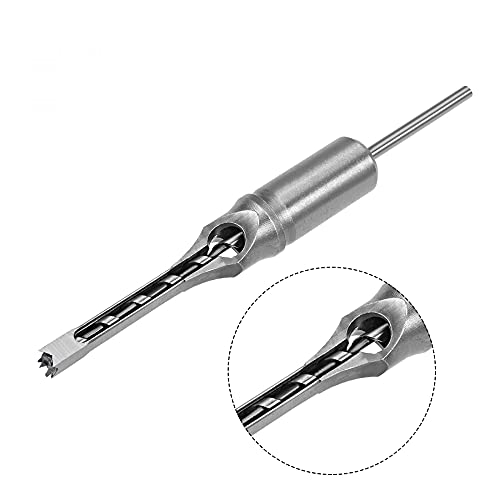 uxcell Square Hole Drill Bit, 1/4" High-Carbon Steel Hollow Chisel Mortise Power Tool for Woodworking - size: 1/4 in
