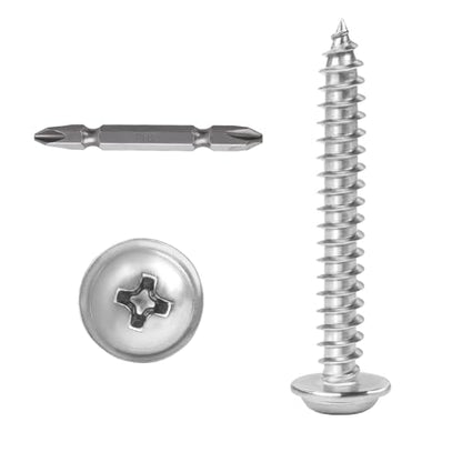 #10x1-1/2 Phillips Modified Truss Head Wood Screws 100pcs ZGLS-04 - size: #10 x 1-1/2"