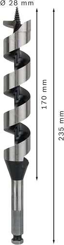 Bosch 2608597637 Wood Auger Drill Bit 28mmx6.3inx9.25In