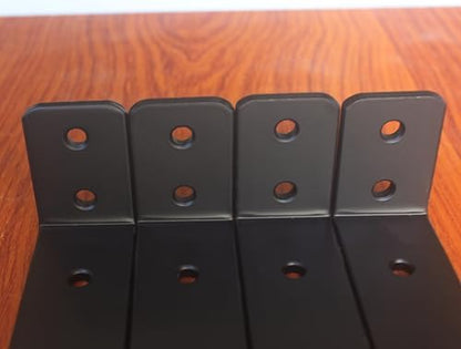 2 Pack - L 5" x H 2" x W1.5, 5mm Thick Black L Shelf Bracket, Iron Shelf Brackets, Metal Shelf Brackets, Floating Shelf, Shelf Supports with Screws - size: 5''x2'', style: Black 2 Pack