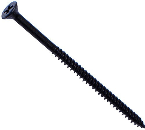 Hard-To-Find Fastener Phillips Flat Twinfast Wood Screws, Black Phosphate, Durable & Secure Indoor Wood Screws for Cabinets, Home Improvement, DIY, Construction, Interior Renovations, #8 x 3" - size: #8 x 3" Pack of 100