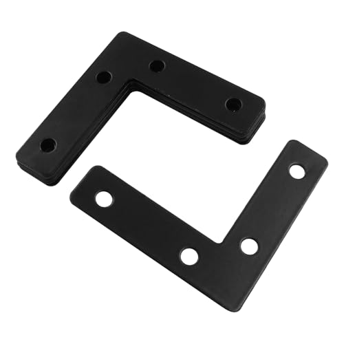 Bivethoi L Shape Flat Mending Plates, 60 x 60mm (2.36" x 2.36"), Black - size: 60x60mm/2.36"x2.36", style: L shape