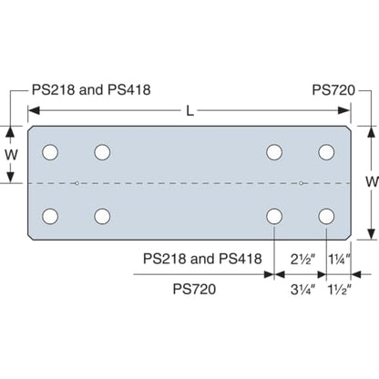 Simpson Strong-Tie PS218 PS 2 in. x 18 in. Hot-Dip Galvanized Piling Strap