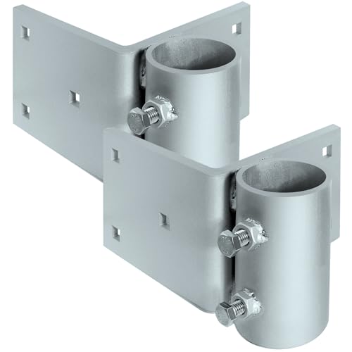 Stationary Dock Heavy Duty Hardware Side Leg Pipe Holder,Floating Dock Brackets Hardware,Dock Pipe Brackets Sleeve Holder for Pipe Pole Post,7/16" Holes for 3/8" Carriage Bolts - style: 2 Pack Dock Corner Leg Holder