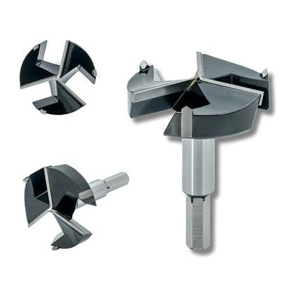 Forstner Drill Bit 3 Inch, Triple-Flute Carbide Tipped Forstner Bit for Hard Wood, Soft Wood, Veneered Plywood, Plastic, Drilling Hole Saw Woodworking Hinge Cutter Tool - style: 3 Inch