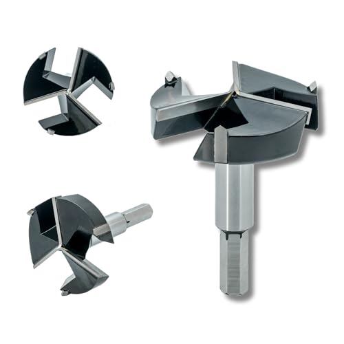 4 Inch Forstner Drill Bit, Triple-Flute Carbide Tipped Forstner Bit for Hard Wood, Soft Wood, Veneered Plywood, Plastic, Drilling Hole Saw Woodworking Hinge Cutter Tool - style: 4 Inch