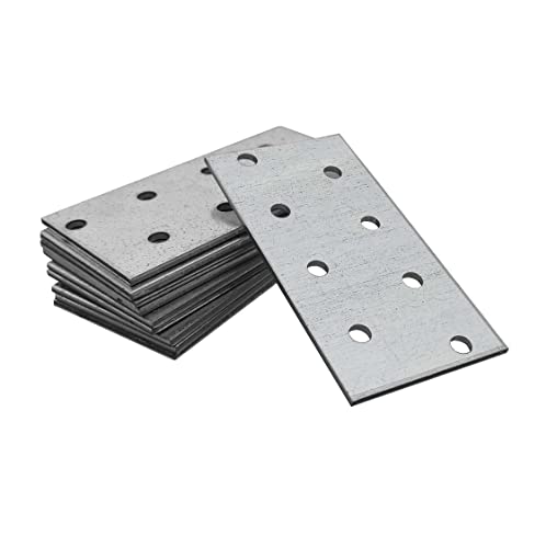10 Pack Flat Joining Nail Plates (3.15" x 1.57" x 0.08") Connecting Perforated Metal Brace Bracket Timber Wood Fixing Galvanised Steel Repair Connector - size: 3.15" x 1.57"