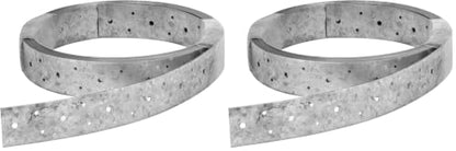 GBGS 32ft Galvanized Perforated Strap Tie Brace,2" Width Steel Coiled Strapping,20 Gauge (Pack of 2) - size: Width:2"(50.8 mm) (Pack of 2)