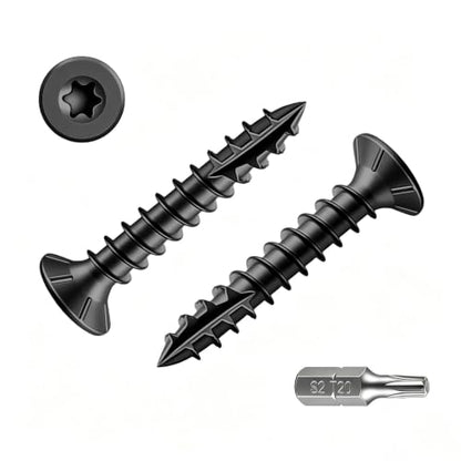 Wensilon #4 * 3/4" Black Deck Screws 480pcs 1 lbs 3x19mm - color: Black, size: #4*3/4"