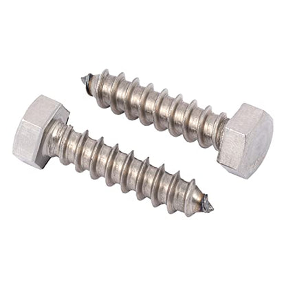 3/8 x 1 Stainless Lag Bolt (25-Pack) 18-8 Stainless Steel, Heavy Duty Hex Wood Lag Screw, ASME B18.2.1 Commercial/Industrial Grade by Makers Bolt - size: 3/8 x 1 (25 pack)