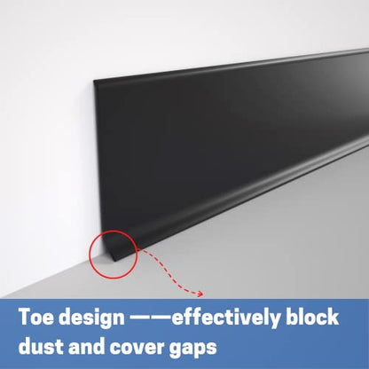 COUKIU Peel and Stick Rubber Baseboard Trim, 6 Inch x 60 Feet, Black, S152 - color: Black, size: 6in x 60ft
